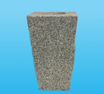 #137 Square Gray Granite Vase 5" x 4" x 9" 