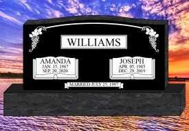 #1254 Black Granite Upright Engraved Letters Total Size 60" Long x 8" Thick x 32" Tall