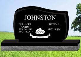 #1302   Elite Black Granite Upright Engraved Letters & Laser Etched Photos of Loved One 60" L x 6" W x 32" H    