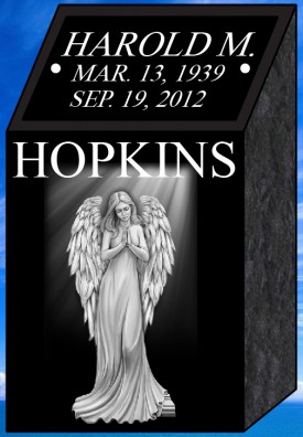 #1311L Black Cremation Pillar All Laser Etched Letters & Photos of Loved One 10" L x 9" W x 18" H