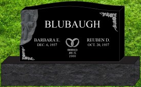 #1945 Elite Black Granite Upright Engraved Letters & Laser Etched Photos of Loved One 48" L x 8" W x 28" H