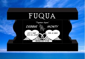 #1890 Cremation Bench Black 36" Long X 13" Thick X 20" Tall comes with engraving and Laser etch Photo