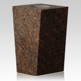 212 Square Deer Brown Granite Vase 5" x 4" x 9" 