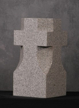 652 Cross Gray Granite Vase 4" x 4" x 8" 
