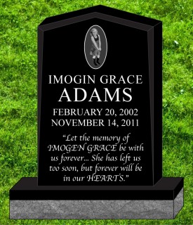 #1106  Elite Black Granite Upright Engraved Letters & Laser Etched Photos of Loved One 34" L x 6" W x 42" H    