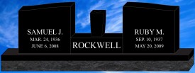 #1307L Elite Black Granite Upright All Laser Etched Letters & Photos of Loved One 72" L x 6" W x 24" H